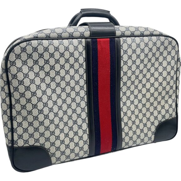 304299BG (EH) Gucci Carry Case Sherry Line Navy Blue PVC - Picture 4 of 13
